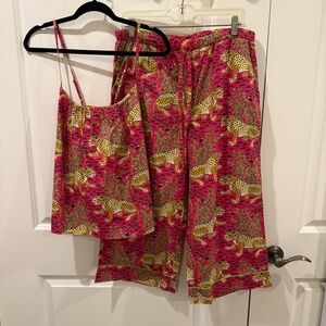 Leopard Print Pink Pajama Set